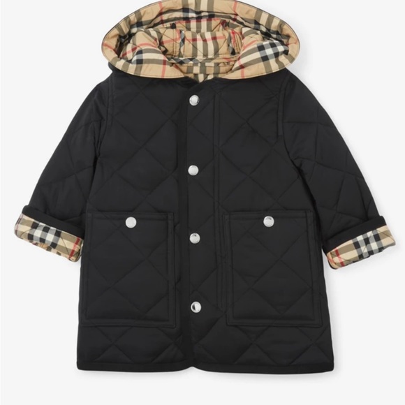 Burberry Diamond Quilted Nylon Hooded Coat 12M - Picture 5 of 5